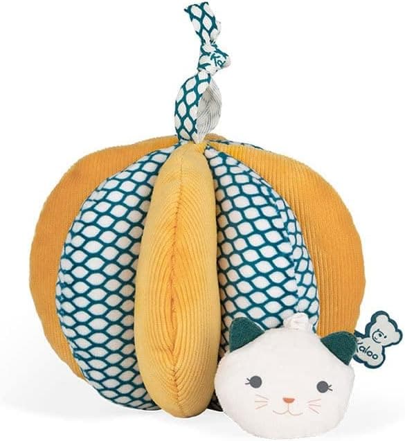 KALOO - Stimuli - Ma 1ère Balle de Préhension - Fonction Vibrante - Jouet d'Eveil Motricité et Manipulation - 12 cm - en Tissu Doux Lavable - Dès la Naissance, K971601