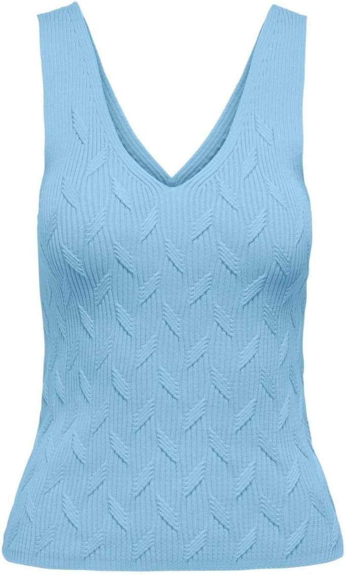 ONLY Onlsif SL Structure V-Neck KNT Haut en Tricot Femme