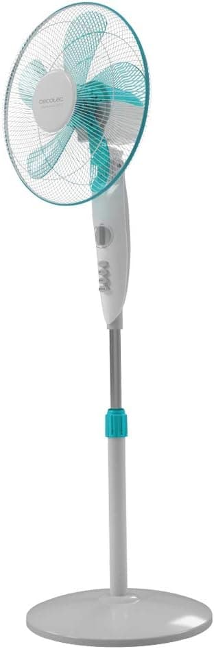 Cecotec Ventilateur sur Pied avec Minuterie EnergySilence 520 Power White. 50 W, 5 Pales de 40 cm de Diamètre, Oscillant, 4 Vitesses, Réglable de 110 à 130 cm, Moteur en Cuivre, Blanc