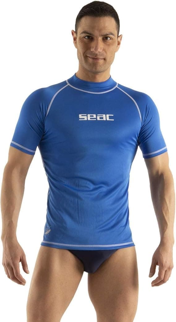 Seac T-Sun Short Man, Rashguard T-Sun pour Homme, Manches Courtes, Protection Solaire UV 97.5%