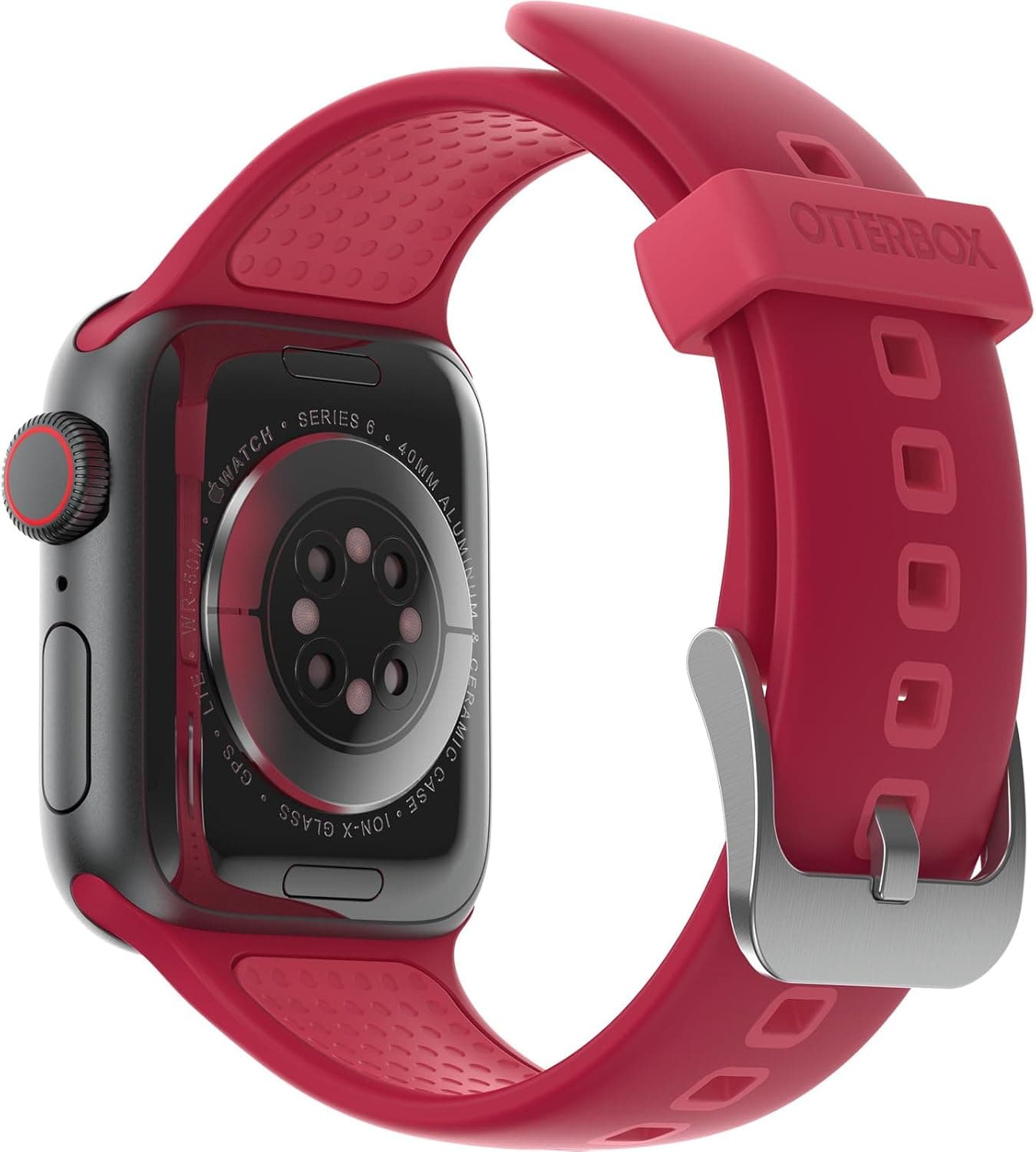 Otterbox Bracelet de montre intelligent 42 mm Noir Silicone Unisex Compatible Apple Watch Series 6, Samsung Galaxy 4, Fitbit Versa 3