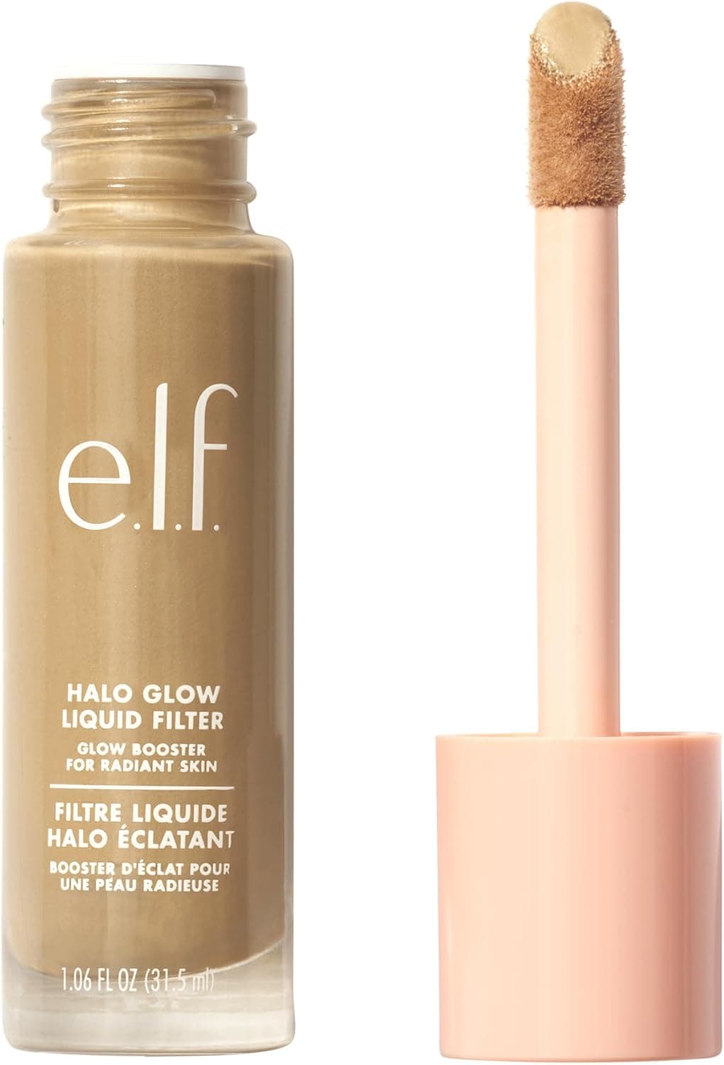 e.l.f. Halo Glow Filtre liquide, booster de teint pour un look lumineux et doux, infusé avec de l'acide hyaluronique, végétalien et sans cruauté envers les animaux, 3,5 M