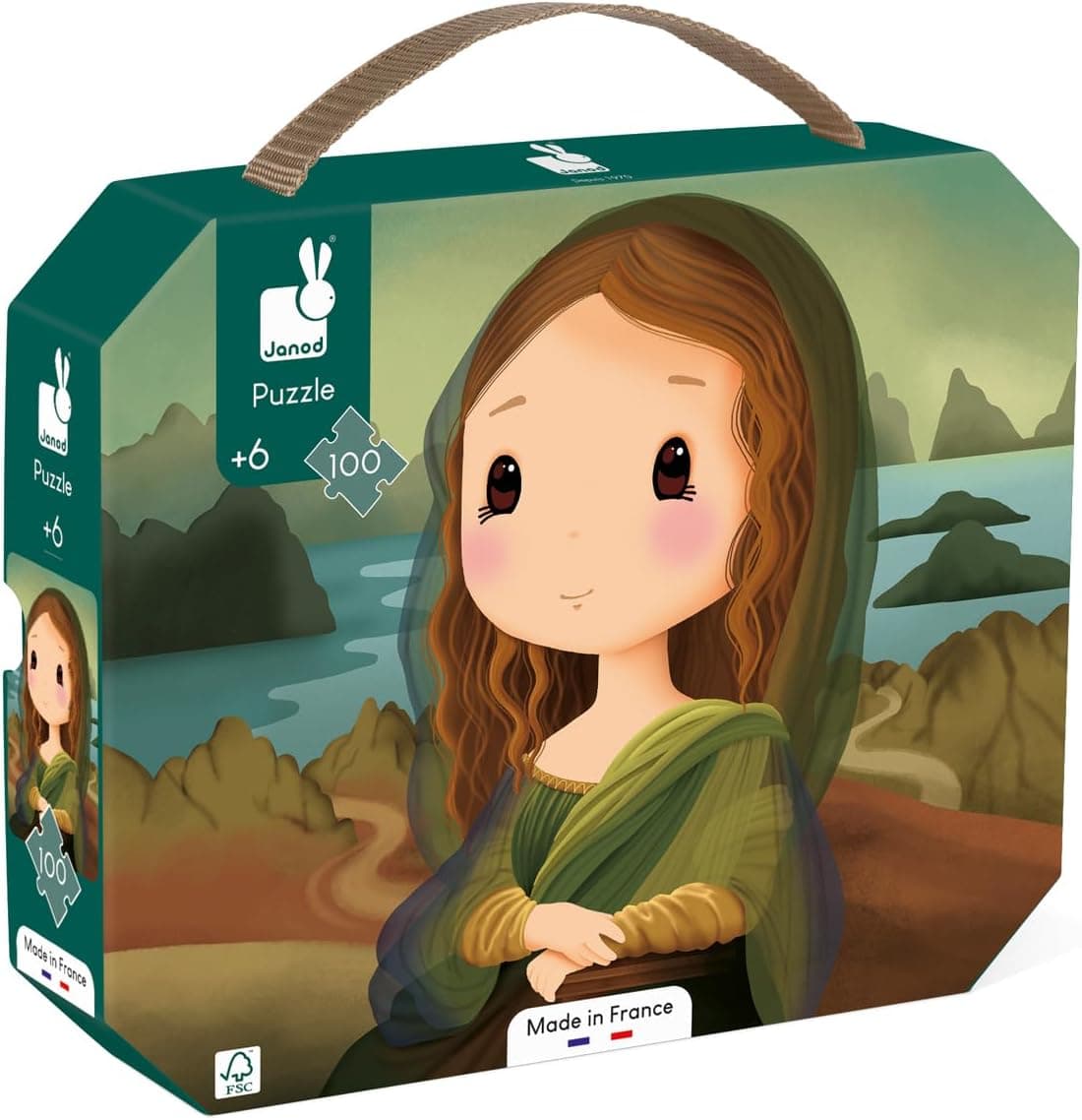 Janod - Puzzle Inspiré de Léonard de Vinci - Puzzle 100 Pieces Enfant - Jeu Éducatif - Développe la Patience et la Dextérité - Certifié FSC - Dès 6 Ans, J02579