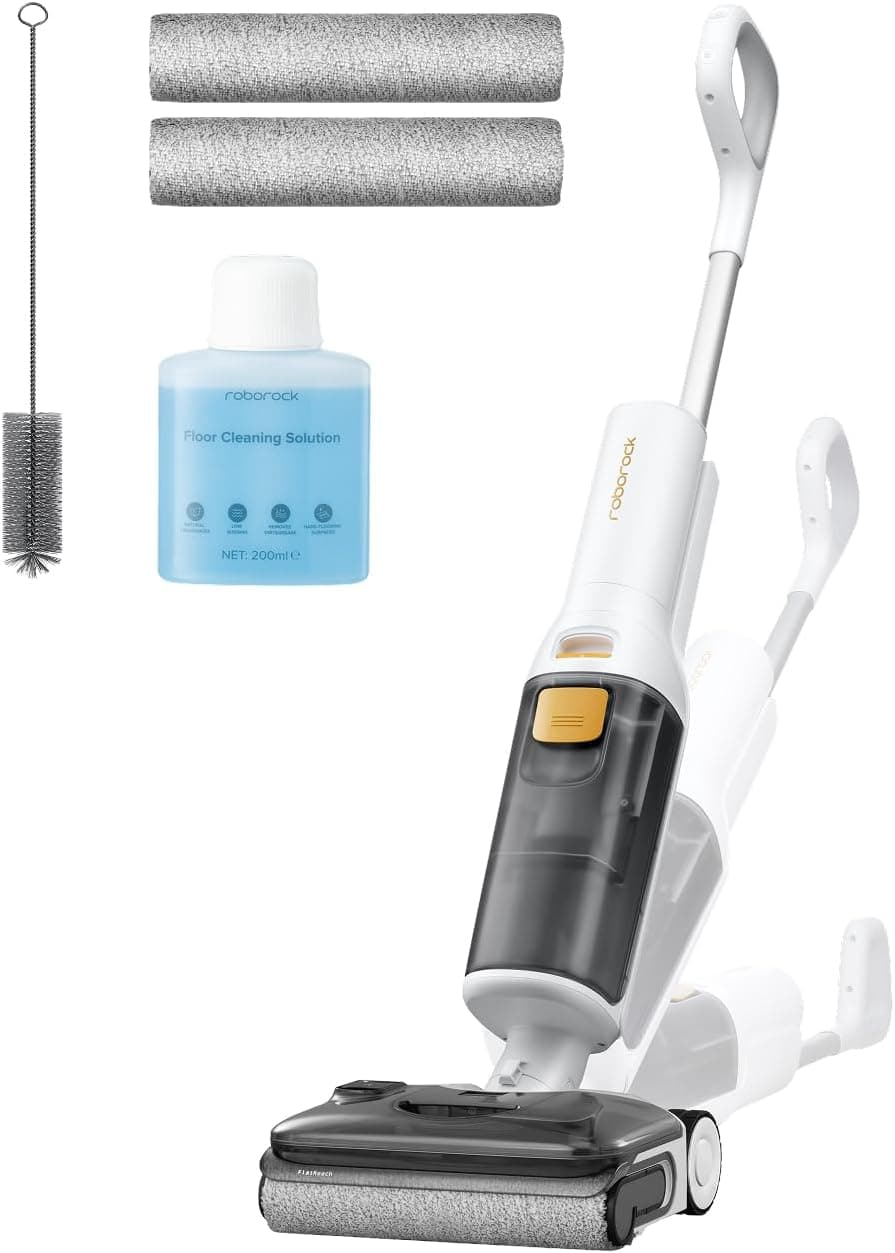 roborock F25 GT Gen2 Set Aspirateur Laveur,Complete Nettoyeur de Sol 20 kPa,Aspirateur sans Fil Autonettoyage à Haute température de 90 °C, inclinable à 180° Nettoyage Deux Bords