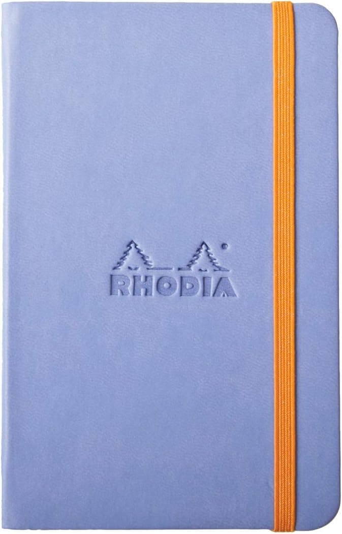 RHODIA 118629C - Carnet Rigide Iris - 9 x 14 cm - Uni - 192 pages - Papier Clairefontaine Ivoire 90 g/m² - Marque-Page, Fermeture Élastique - Couverture Simili Cuir - Collection Rhodiarama