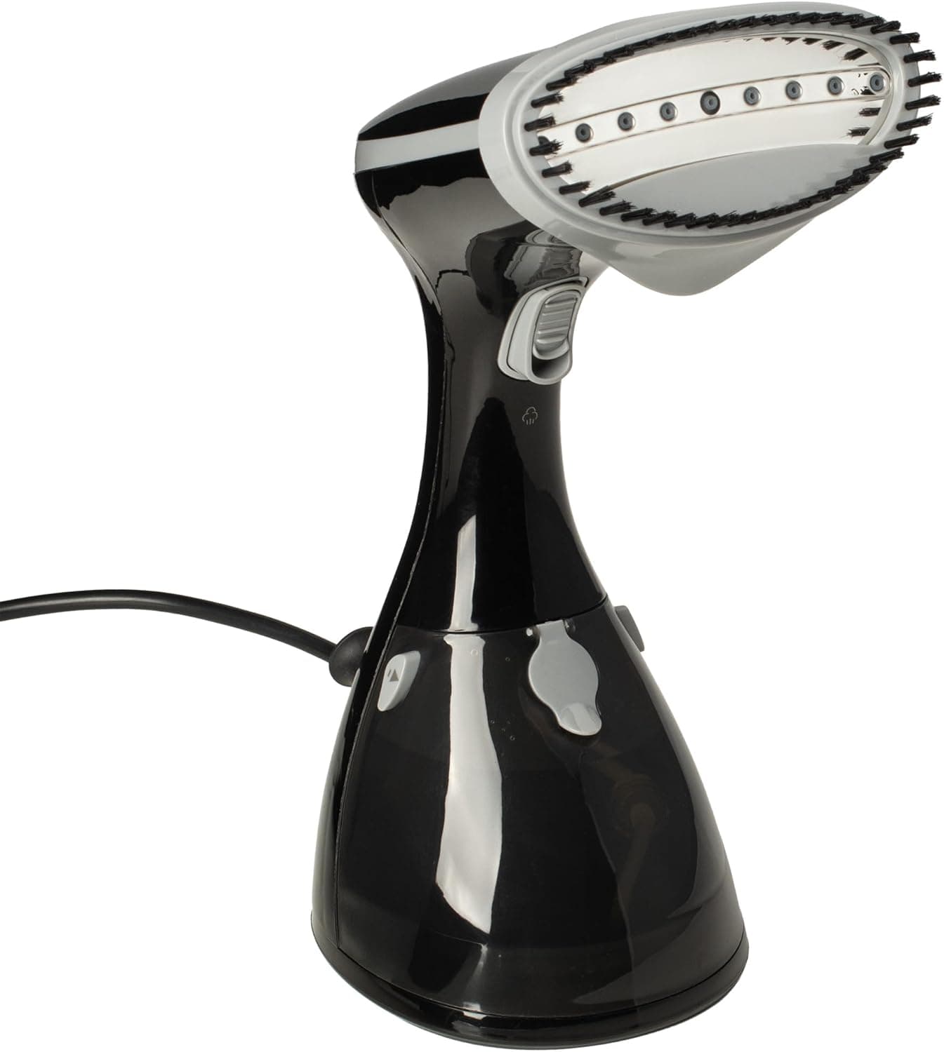 Prym Steamer 1200W Défroisseur à vapeur avec semelle en céramique et brosse textile – Défroisseur manuel, chauffage rapide, réservoir d’eau de 230 ml, anti-goutte, fer à repasser de voyage pour