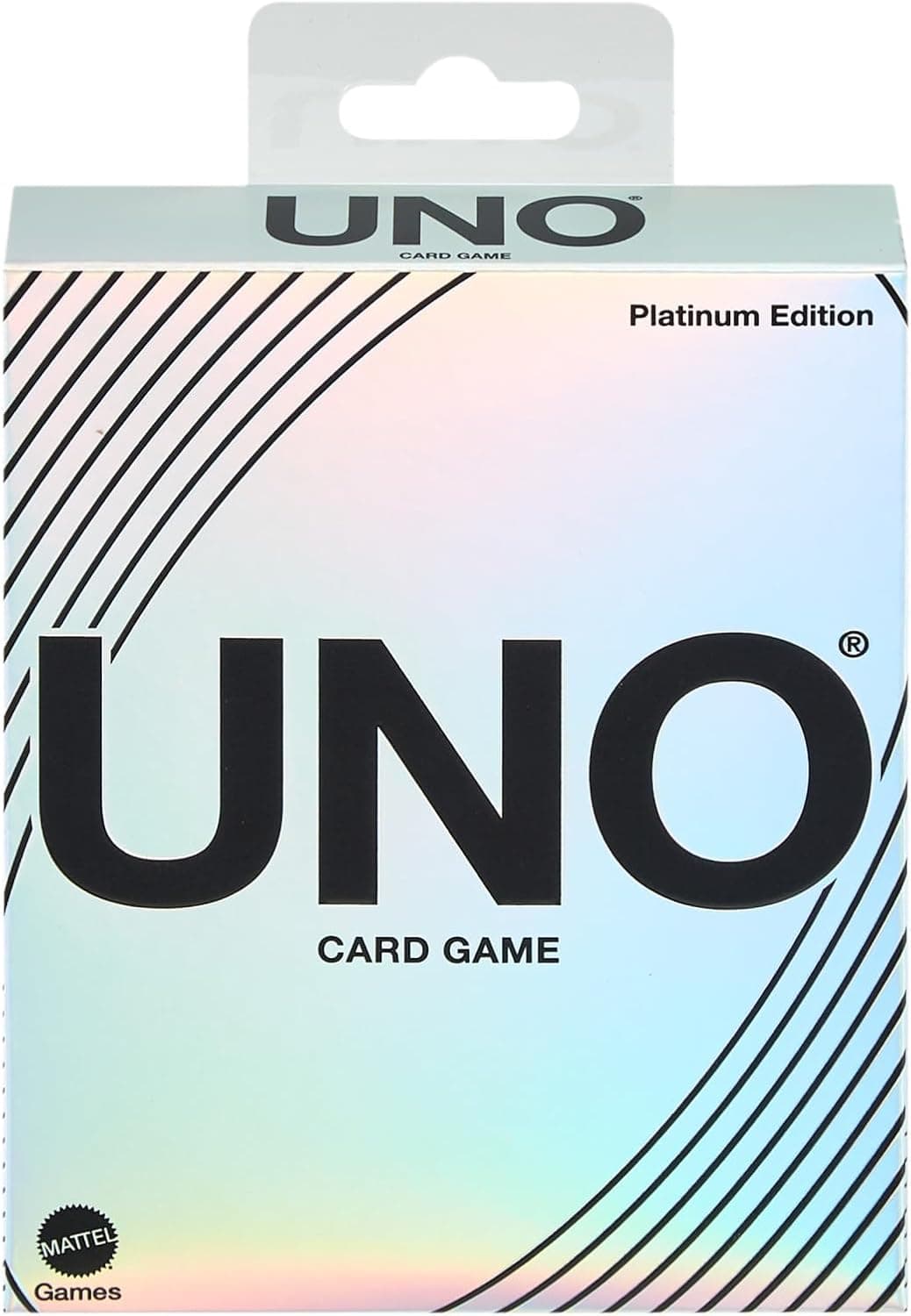 Mattel Games UNO Édition Platinum Jeu de Cartes pour soirées Jeux Entre Amis ou en Famille, Voyages, Camping et fêtes, Cartes Premium de Collection, HPY61
