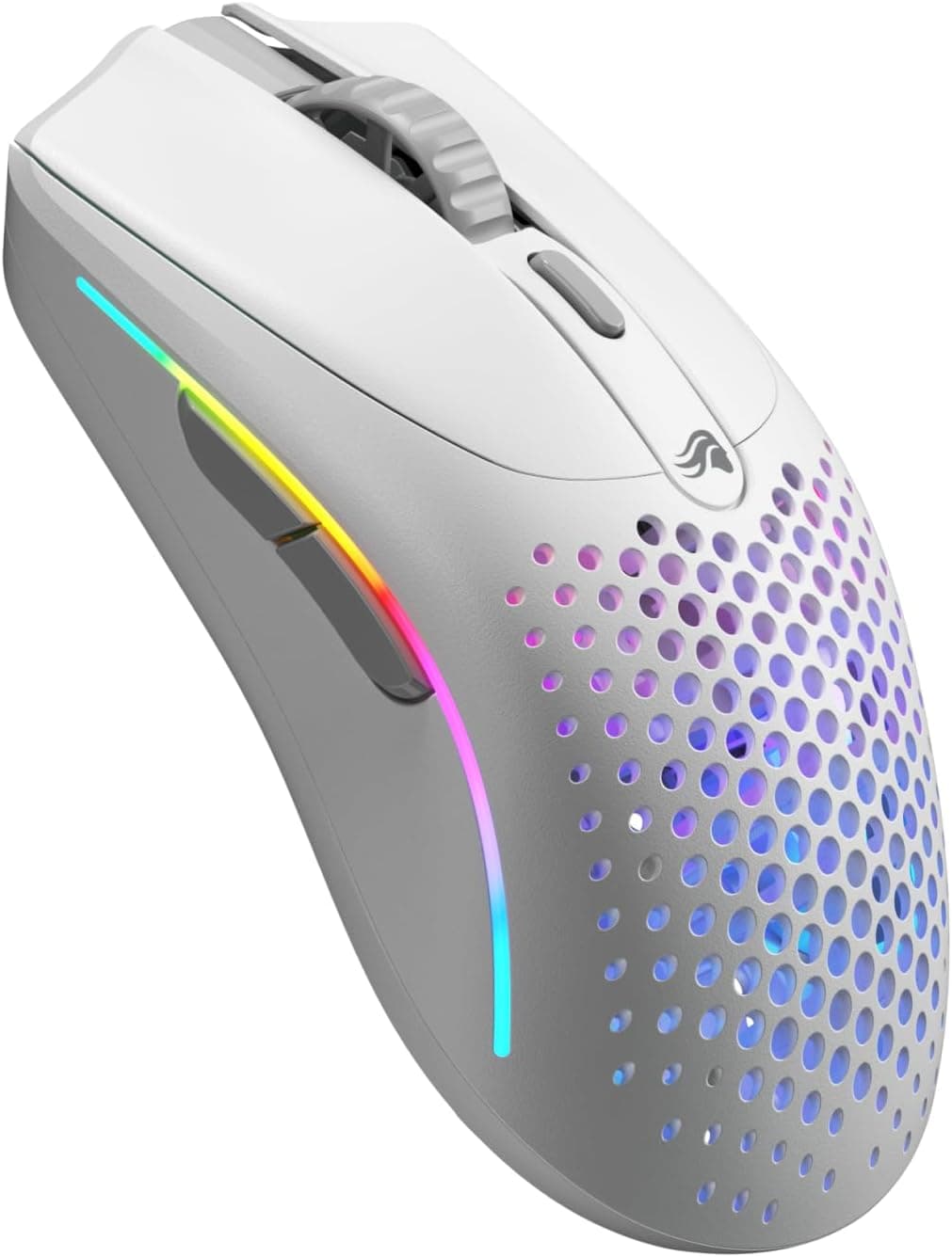 GLORIOUS Model O 2 Mini Souris Gaming sans Fil : 57g Ultra légère, 210 h de Batterie, sans Fil 2,4 GHz et Bluetooth 5.2, capteur Optique 26 000, 80M de clics, 6 Boutons programmables, FPS - Blanc
