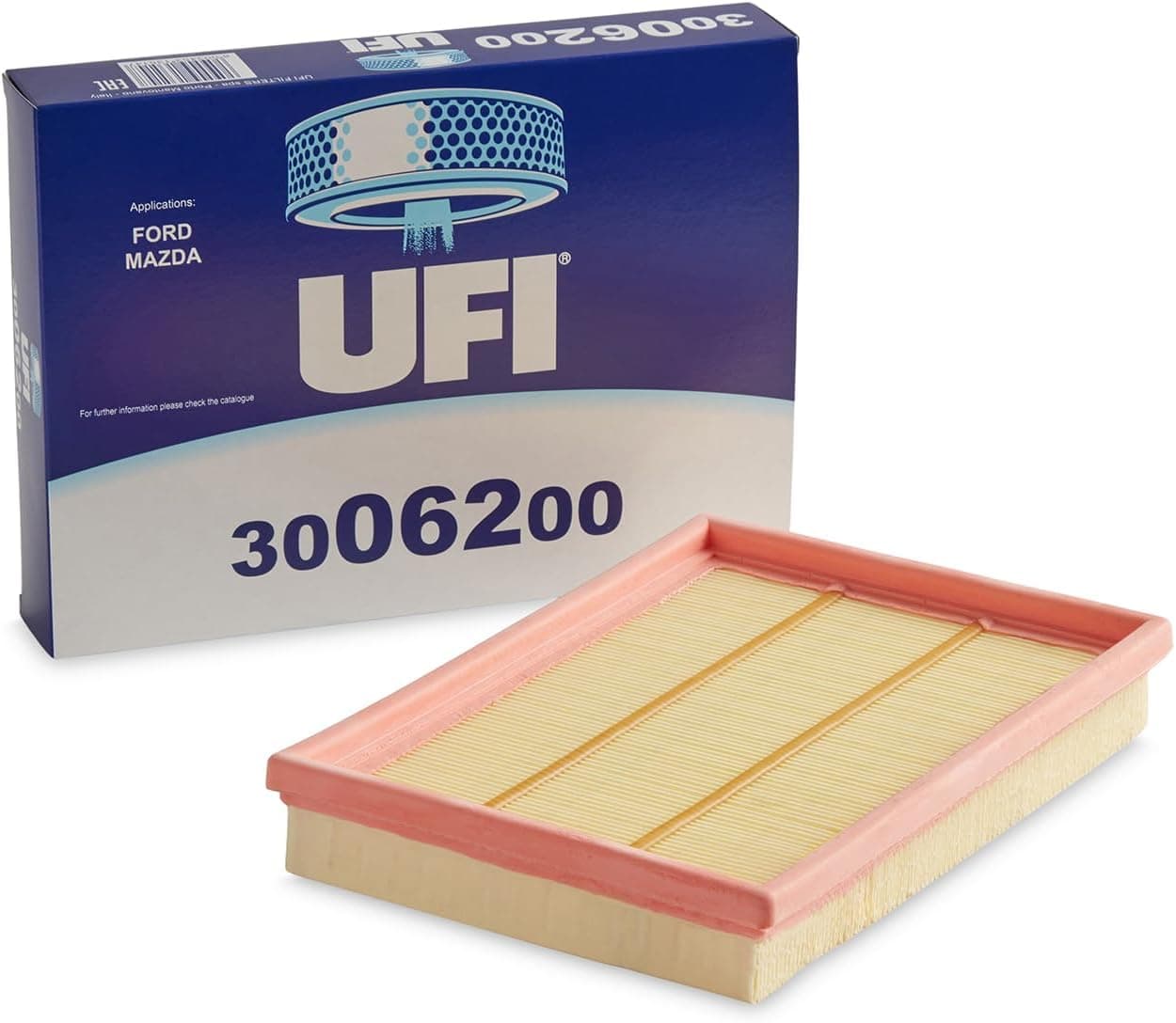 UFI Filters, Filtre à Air 30.062.00, Filtre à Air de Remplacement, Adapté aux Voitures, Applicable sur Divers Modèles de Ford Courier, Ford Fiesta et Mazda 121