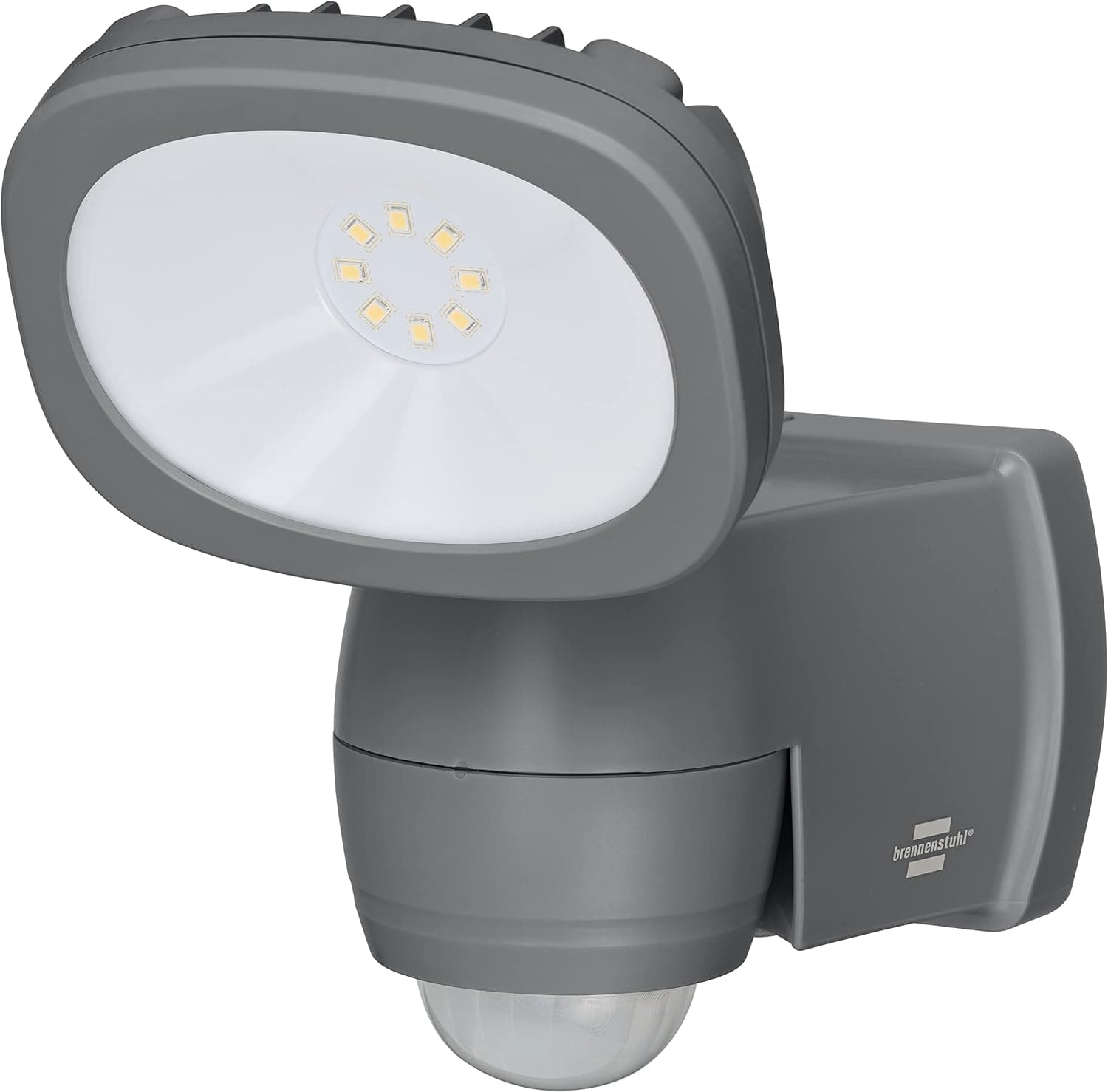 Brennenstuhl Projecteur LED LUFOS 400 avec détecteur de mouvement pour montage en extérieur Fonctionne sur piles alcalines (spot mural, spot LED extérieur, capteur infrarouge, IP44, 440 lm)