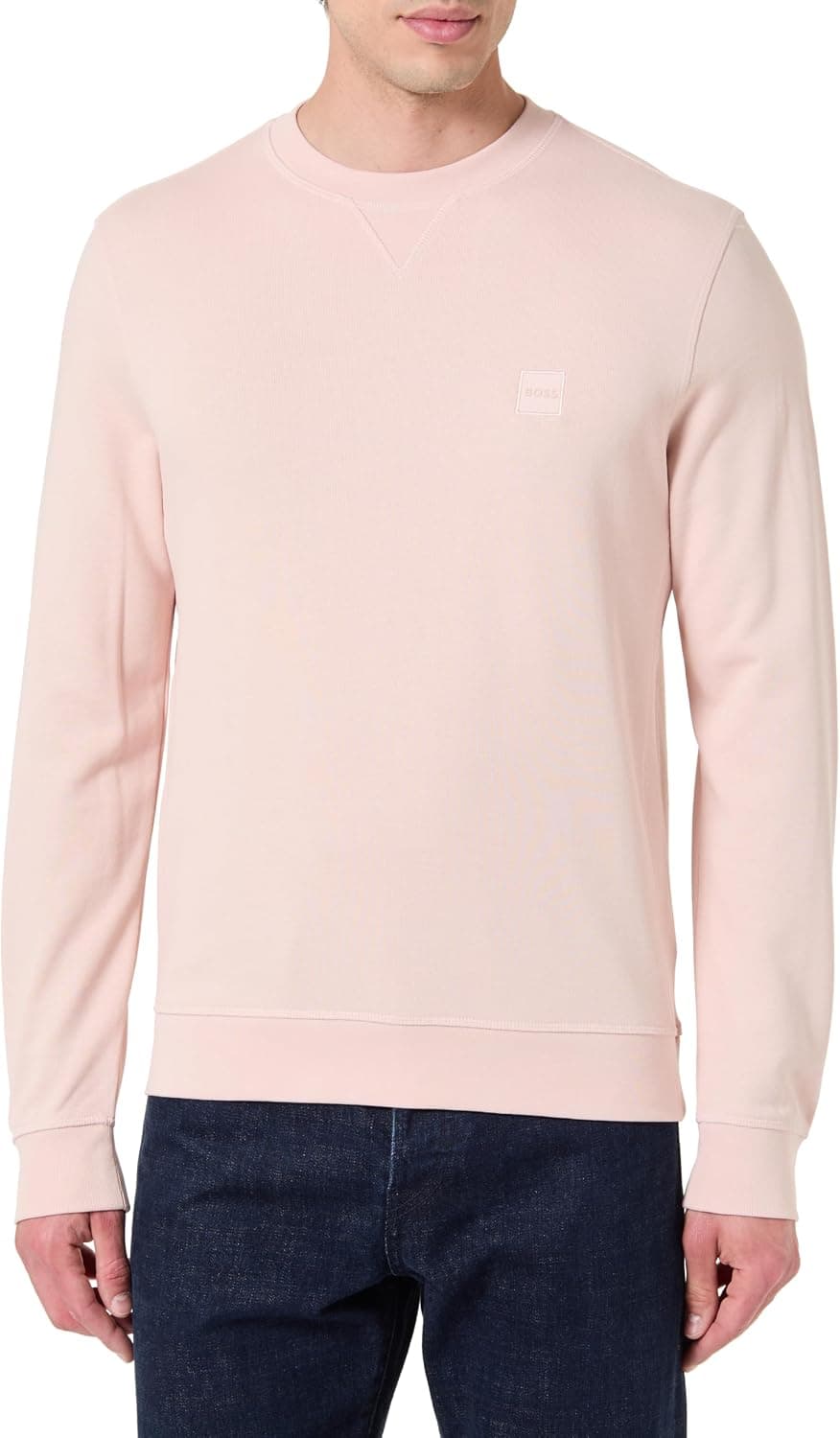 BOSS Hommes Westart Sweat Relaxed Fit en Coton avec Patch Logo