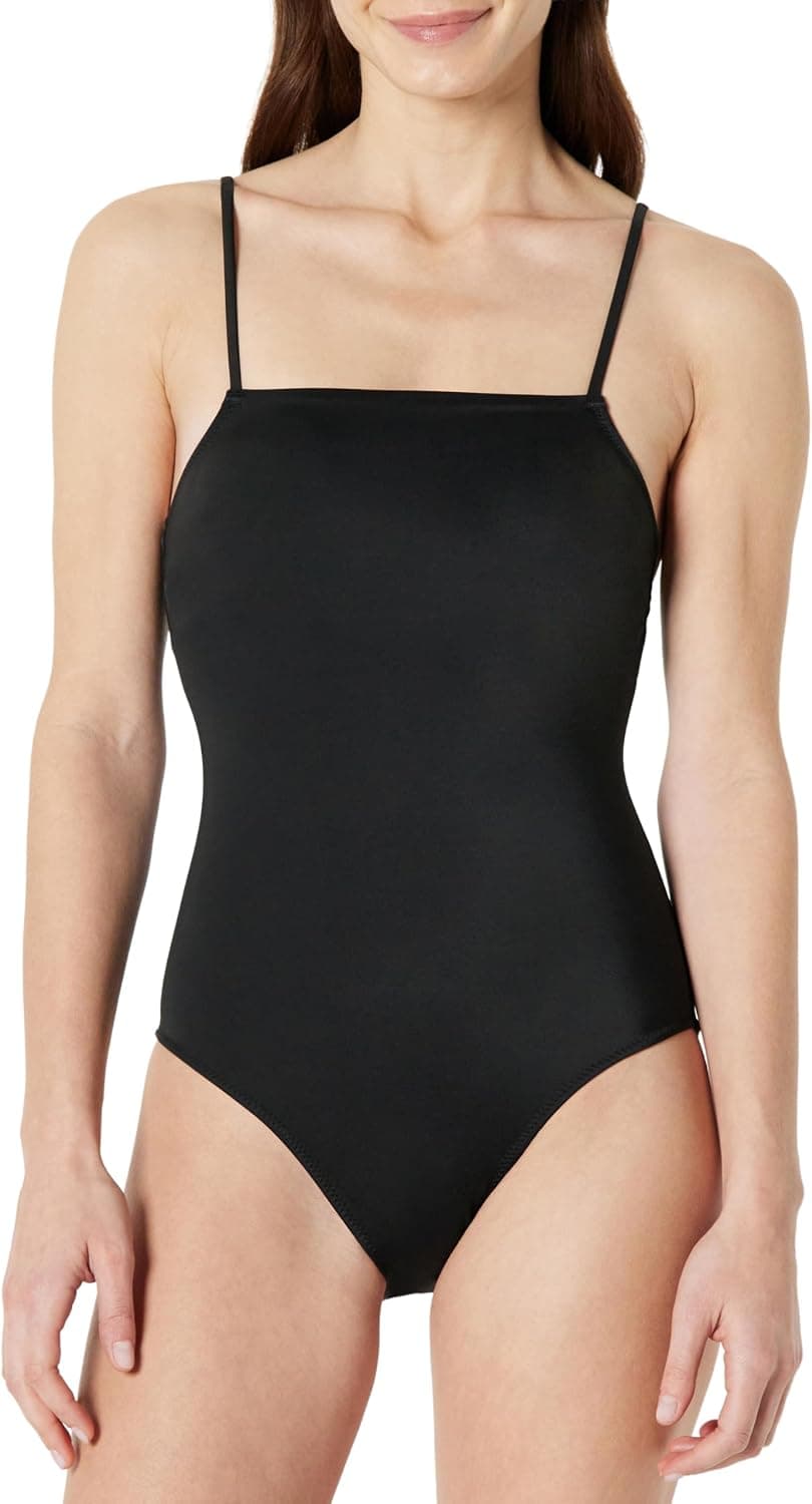 Amazon Essentials Maillot de Bain Une Pièce à Encolure Carrée Femme