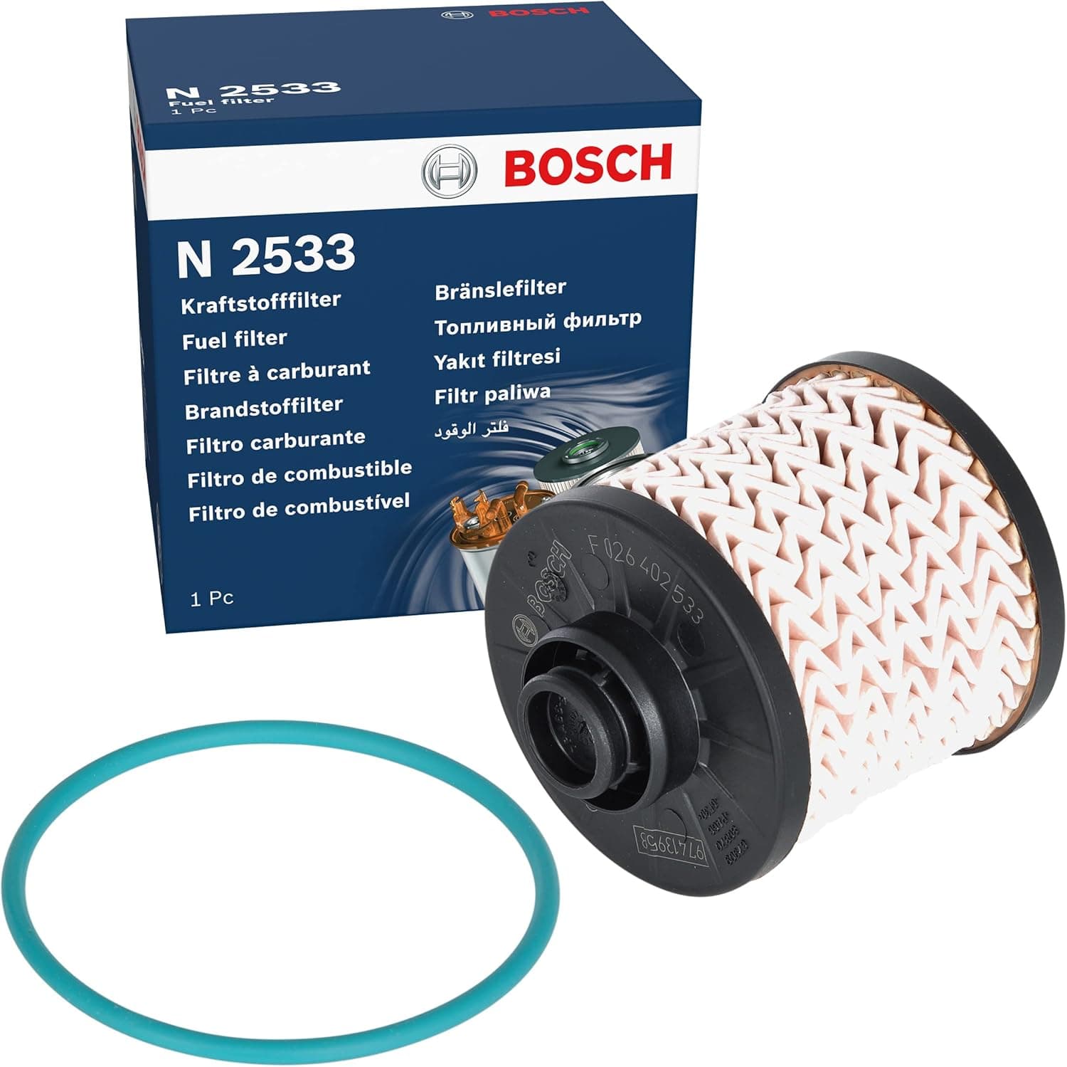 Bosch N2824 Filtre à Carburant Diesel - Sépare les Particules du Carburant - Protège le Système d'Injection