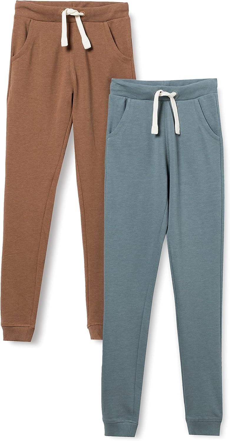 Boys 2-Pack Pantalons de Survêtement – Pantalons Jogger en Coton Doux avec Taille Élastique, Cordon de Serrage, Poignets Côtelés et Poches, Pantalons Décontractés pour Garçons au Quotidien