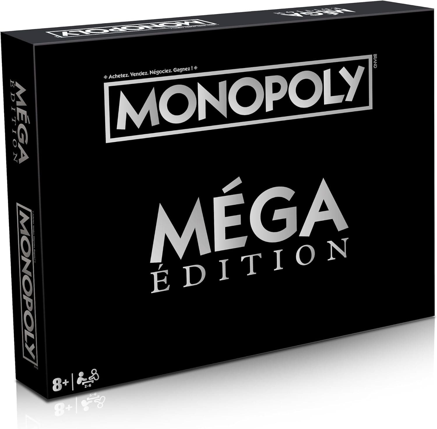 Winning Moves Monopoly Mega en français - Jeu De Plateau 8+ - Jeu de Société pour 2 à 6 Joueurs - Jeux de Société Famille en français
