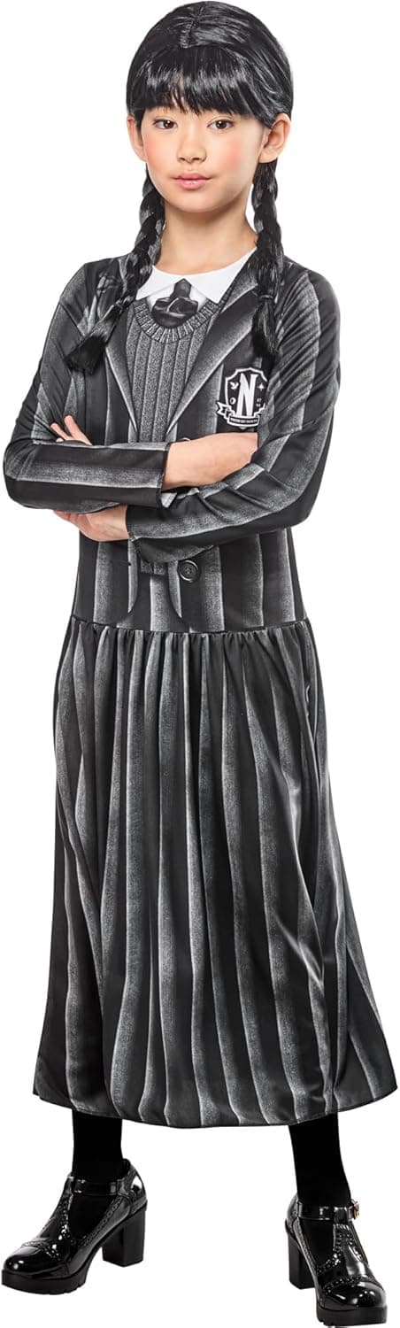RUBIE'S Wednesday Netflix officiel - Déguisement uniforme Mercredi pour enfant/ado - Taille 9-10 ans