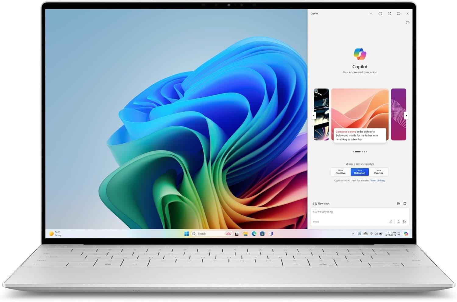 Dell XPS 13 Copilot+ PC 9345 Ordinateur Portable InfinityEdge 13.4" FHD+, Snapdragon X Elite, Qualcomm Adreno Graphique, 16Go de RAM, SSD 512Go, Windows 11 Home, Clavier rétroéclairé AZERTY Français