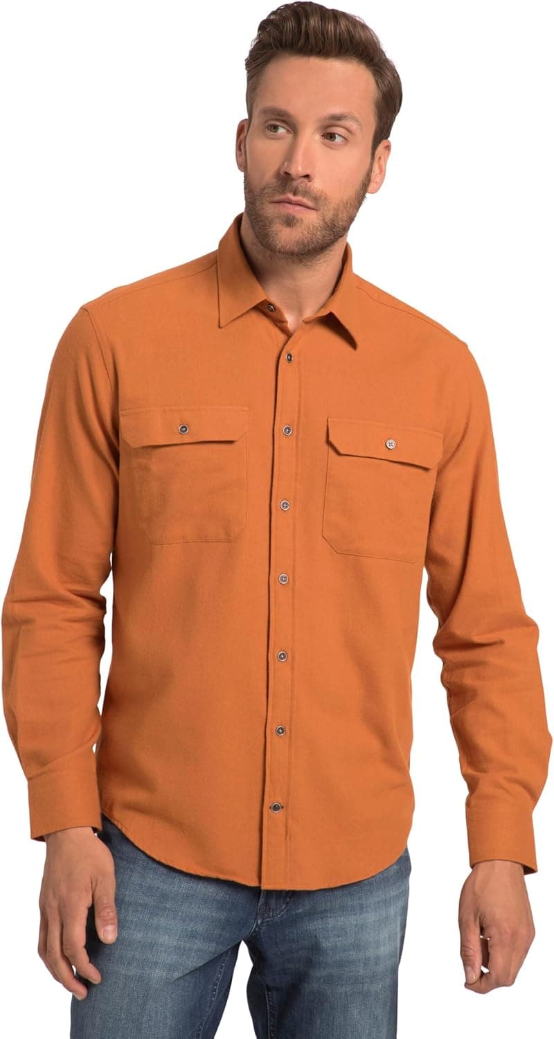 JP 1880 Hommes Grandes Tailles L-8XL Chemise en Flanelle, Manches Longues et col Kent - Coupe Modern Fit 819746