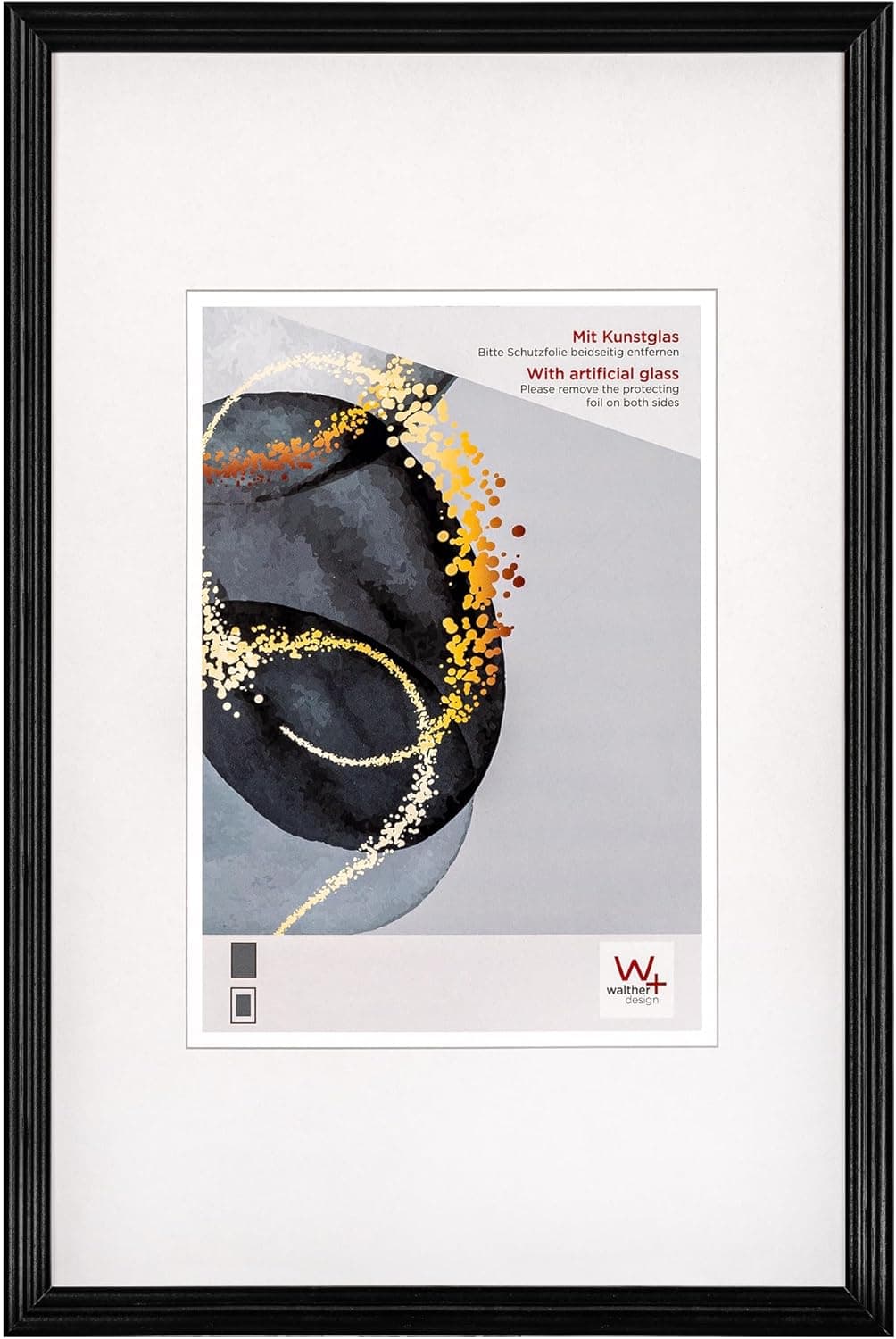 walther design Select Hsx520B Cadre Photo en Bois avec Verre Synthétique, 15 X 20 Cm, Noir