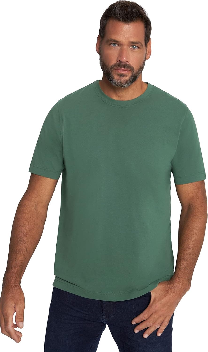 JP 1880 Hommes Grandes Tailles L-8XL Jusqu'au 8XL - T-Shirt Basic en Pur Coton, à col Rond et Logo JP1880 sur la Poitrine 702558