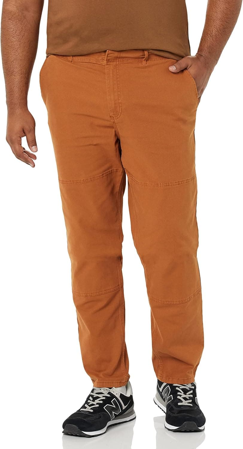 Amazon Essentials Homme Pantalon de Travail Utilitaire Doublé au Niveau des Genoux en Toile Extensible (Anciennement Goodthreads)
