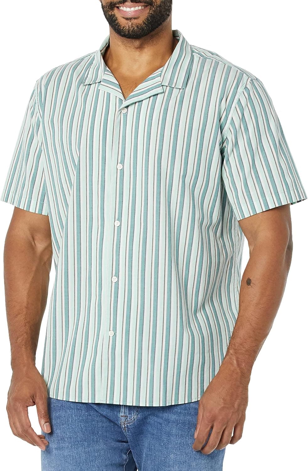 Amazon Essentials Homme Chemisette Décontractée Boutonnée en Coton