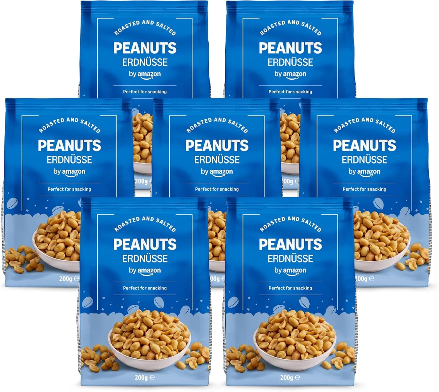 by Amazon - Lot de 7 cacahuètes grillées et salées 200 g