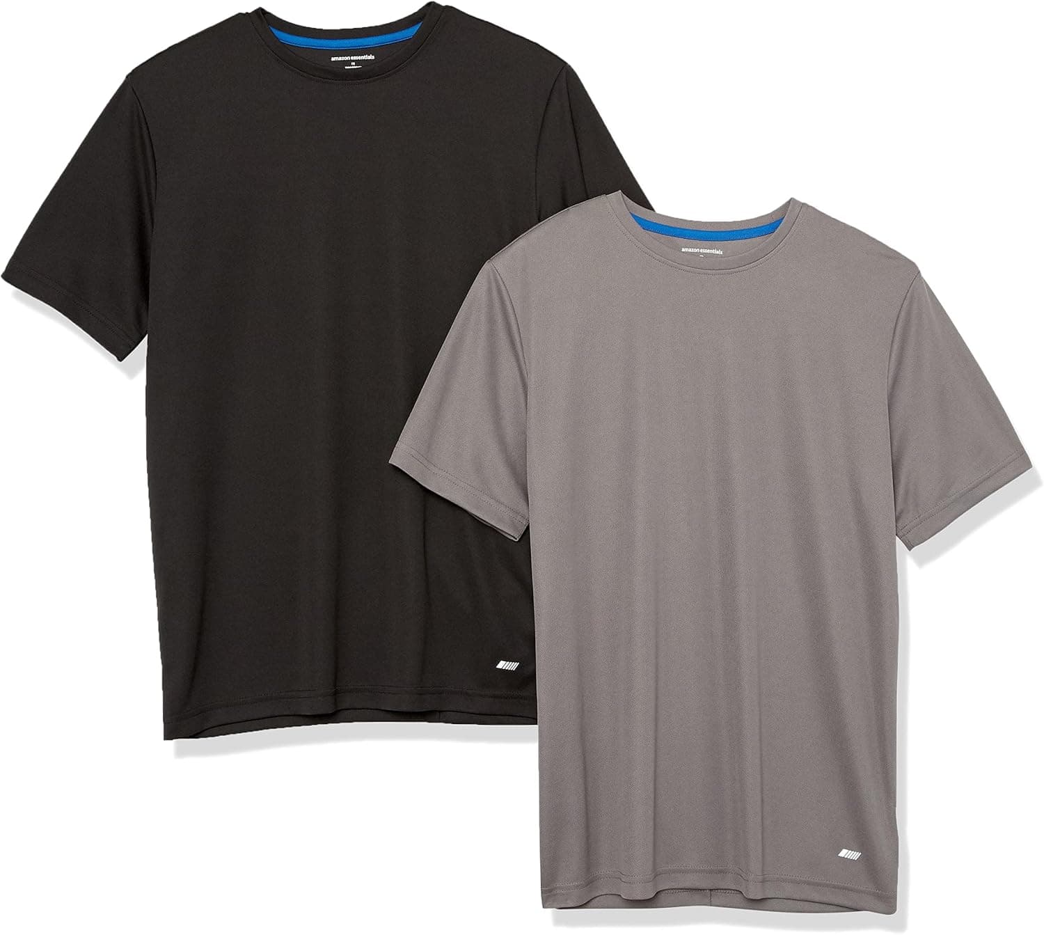 Amazon Essentials T-Shirt de Sport en Tissu Technique, Haute Performance (Disponible En Grande Taille) Homme, Lot de 2