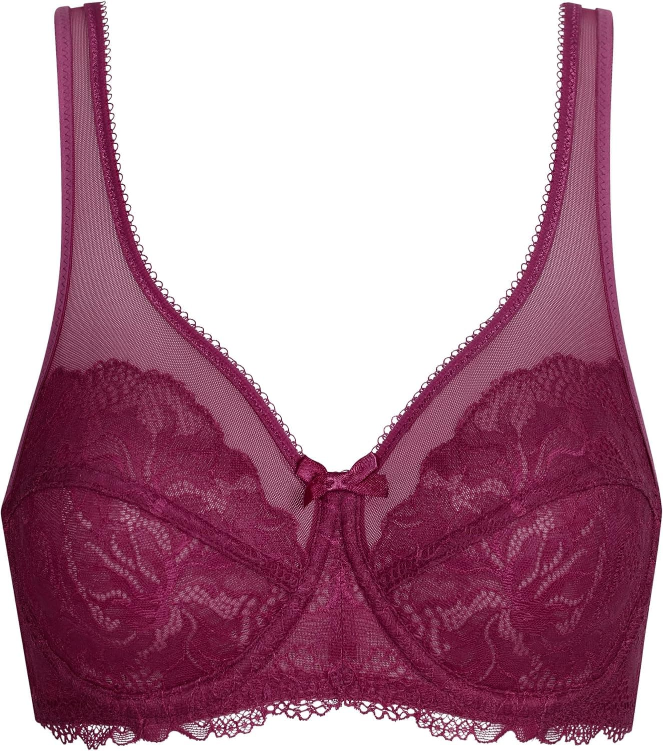 DIM Femme – Soutien-Gorge Generous Essentiel x1 | avec Armatures | Maintien Confortable | Dentelle & Tulle Transparent