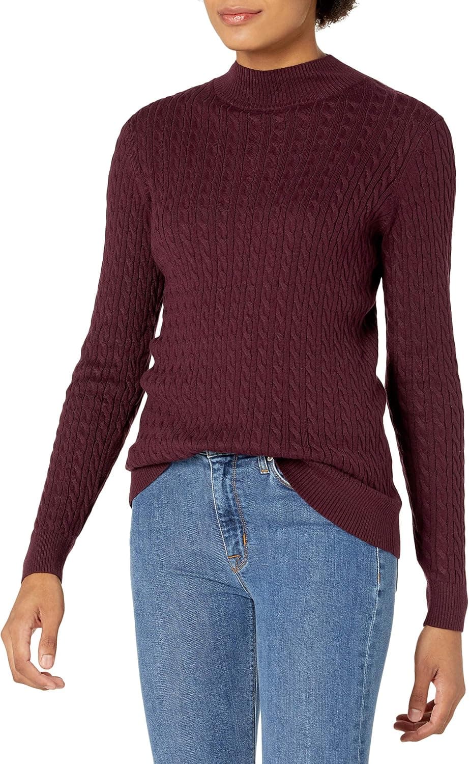 Amazon Essentials Pull Torsadé Léger À Col Rond Et Manches Longues (Disponible En Grande Taille) Femme